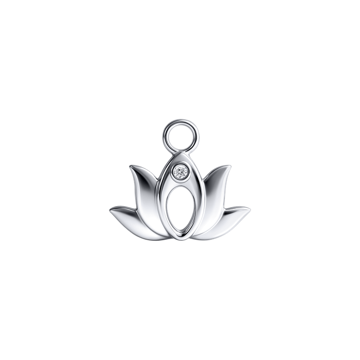 Diamond Charm Earrings Lotus S151-DPS0504