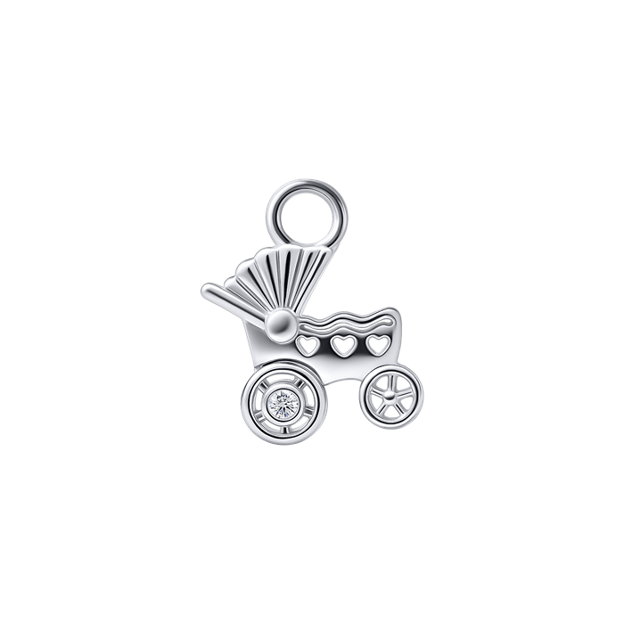 Diamond Charm Earrings Stroller S151-DPS0494