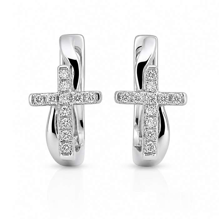 Diamond Earrings Cross S002-DEF0229 Diamond Earrings Cross S002-DEF0229