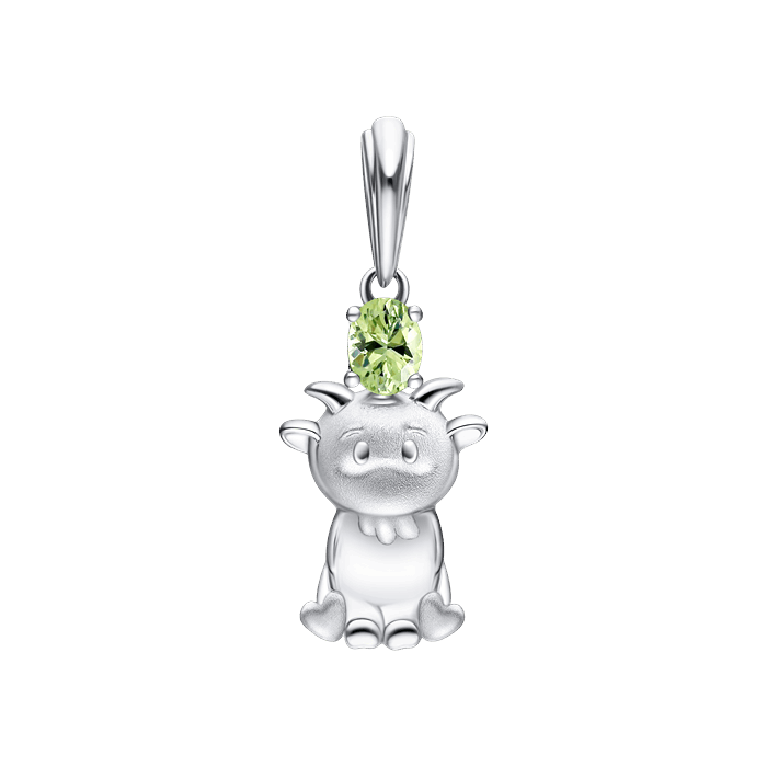 Elemate Green Peridot Ladies Pendant Capricorn S119-DPS0394