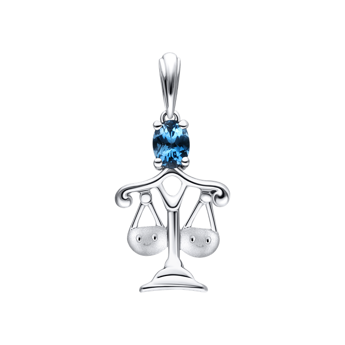Elemate Blue Topaz Ladies Pendant Libra S119-DPS0400