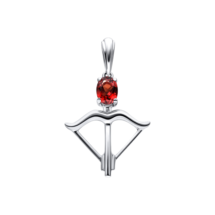 Elemate Red Garnet Ladies Pendant Sagitarius S119-DPS0397